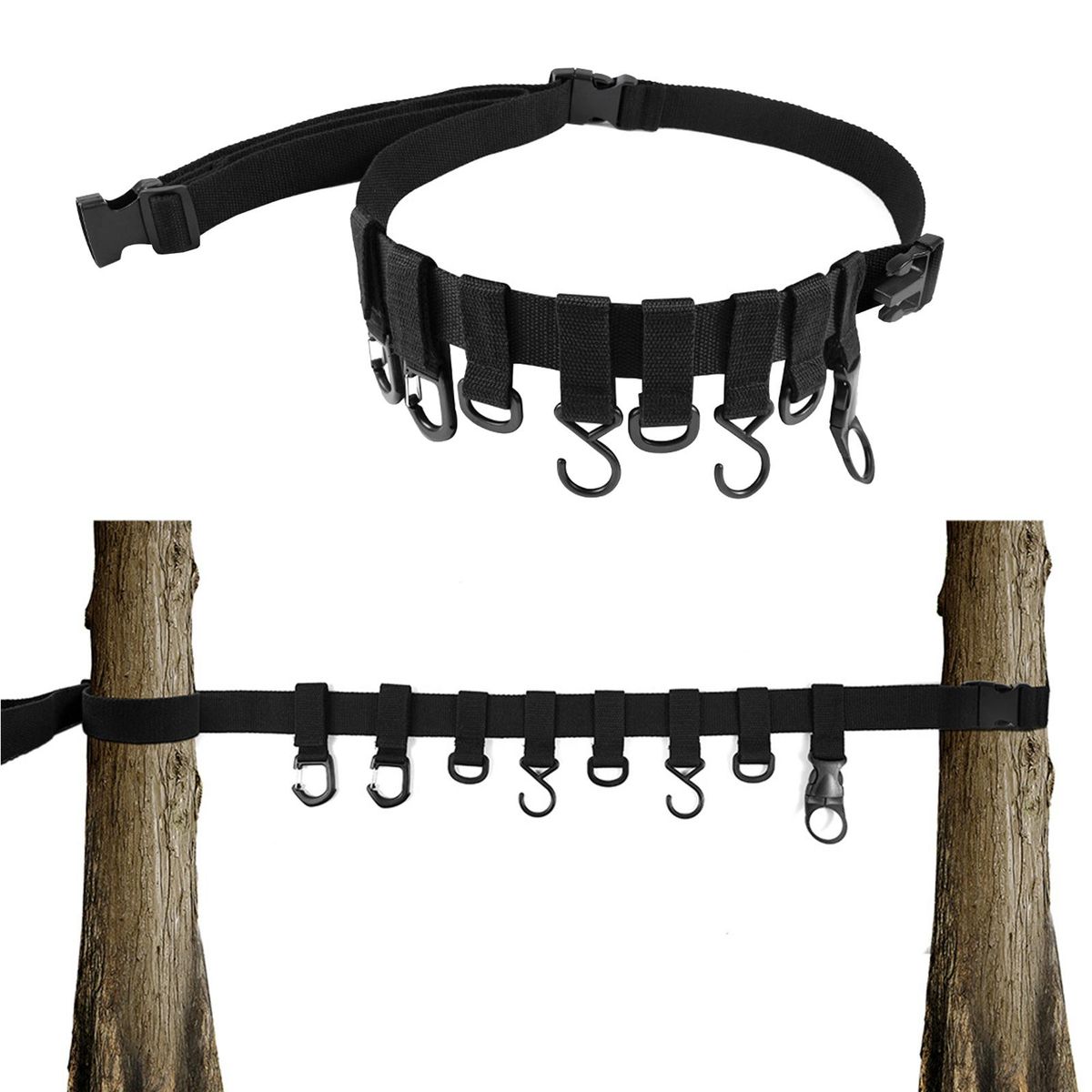 Strap Gear Hangers 8 Hooks  For Tree