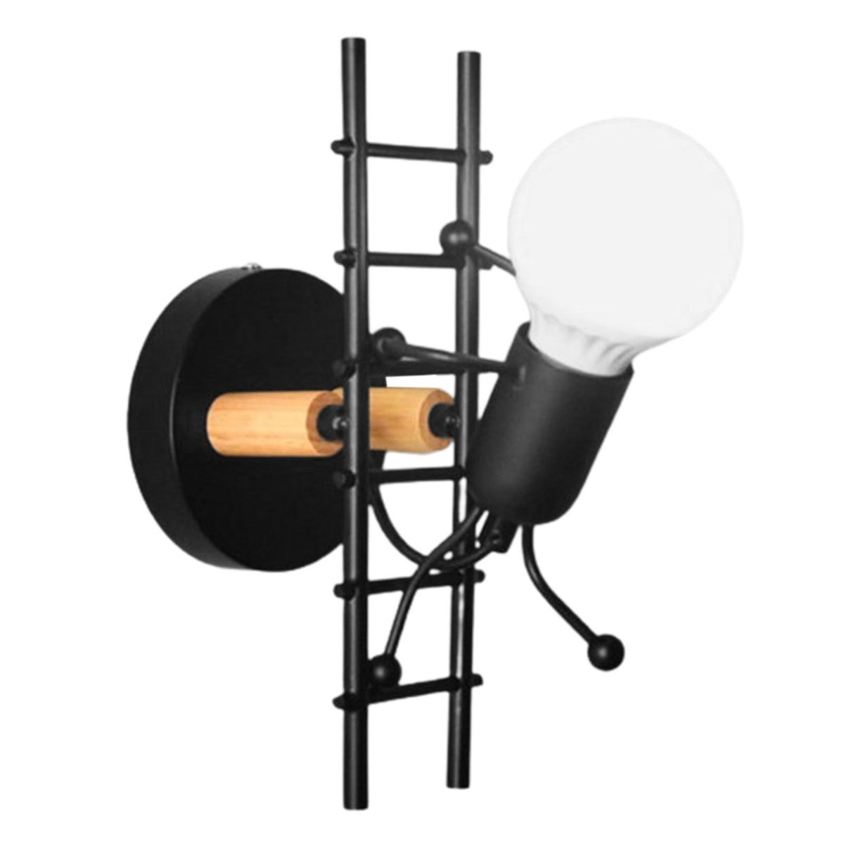 The Nordic Style Bedroom Iron Art The Little Man Climbed The Stairs Wall Lamp Corridor Children's Room Bedside Decoration Lamp