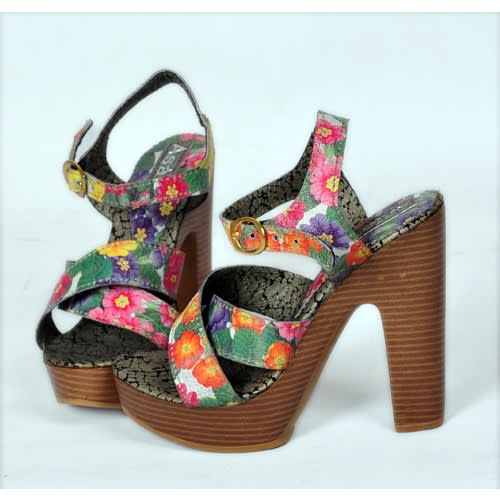 Multi Colour Fashion Heel Sandals