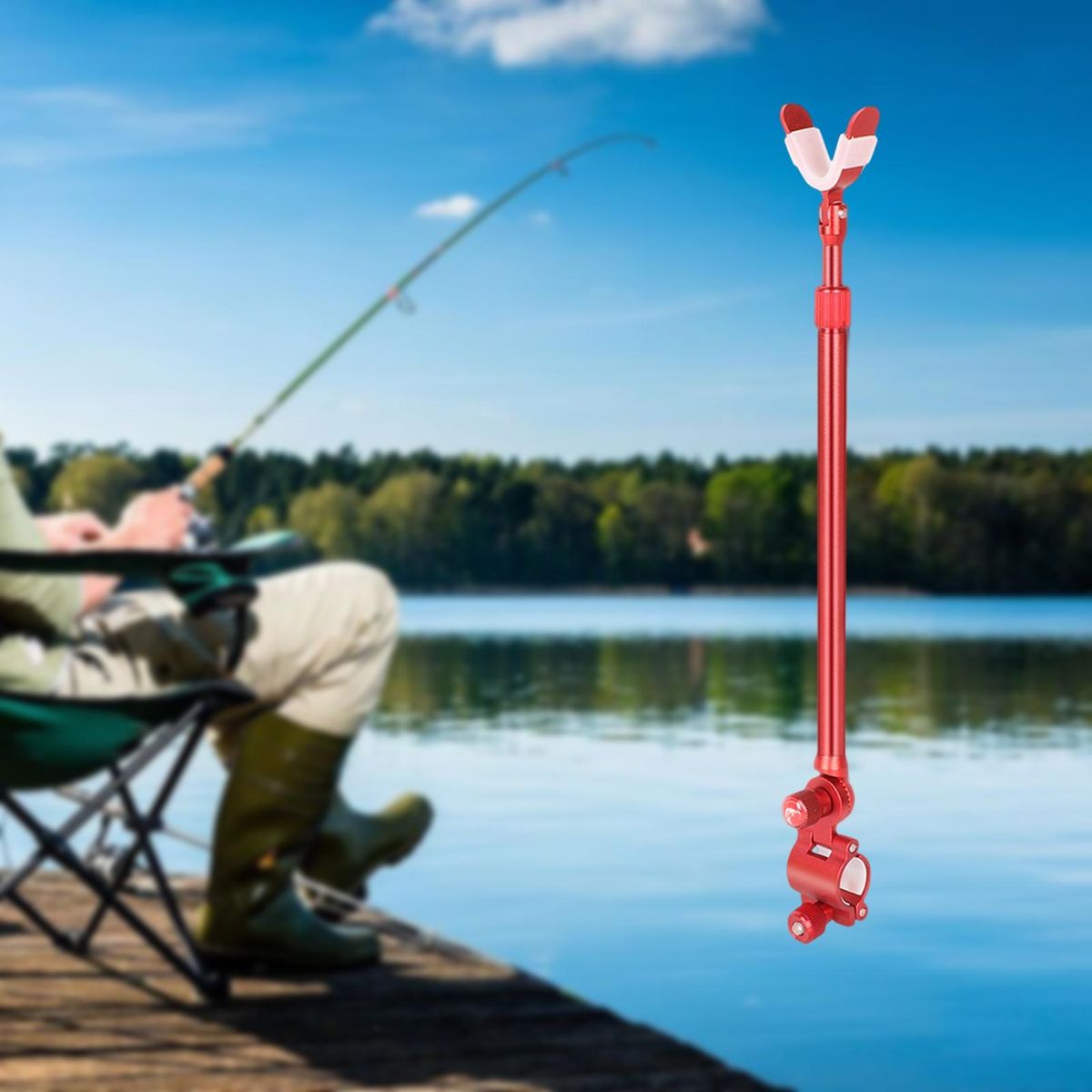 Fishing Rod Holder Heavy Duty Fishing Pole Support Red