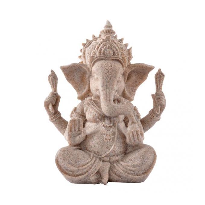 2x The  Cottage Ganesha Statue Marble Sculpture Handmade Sandstone