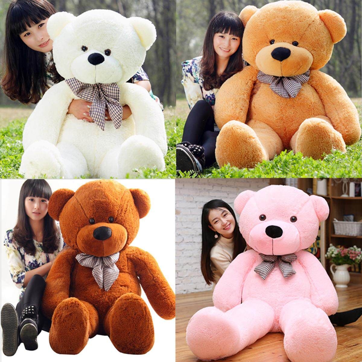 2M Teddy Bears Giant Huge Cuddly Stuffed Plush Animal Doll Brown Christmas Gift Dark Brown 80cm Dark Brown 80 Cm