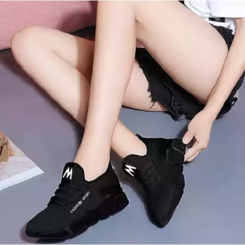 Breathable Unisex Sports Sneakers - Black