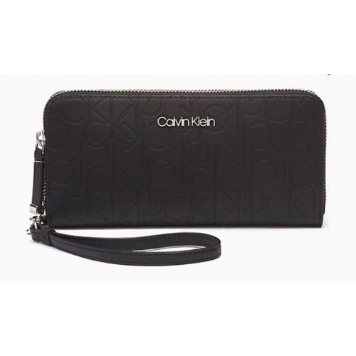 Embossed Monogram Logo Zip Continental Wallet