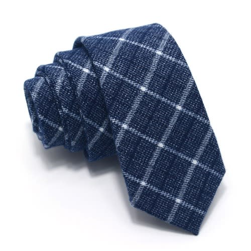 Men's Wool Tie - Navy Blue/Multicolor