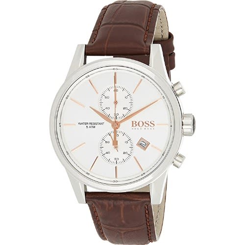 Jet Silver / Brown Leather Chronograph Men's Watch