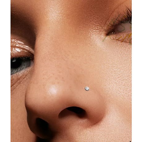 4pcs Crystal Magnetic Nose Stud - Silver