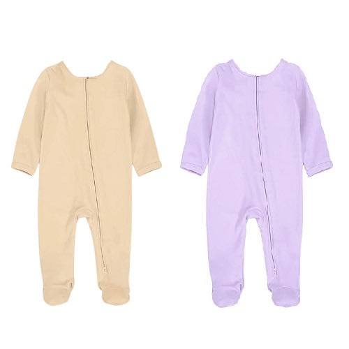 Unisex Baby's Cotton Pyjamas - Brown & Purple