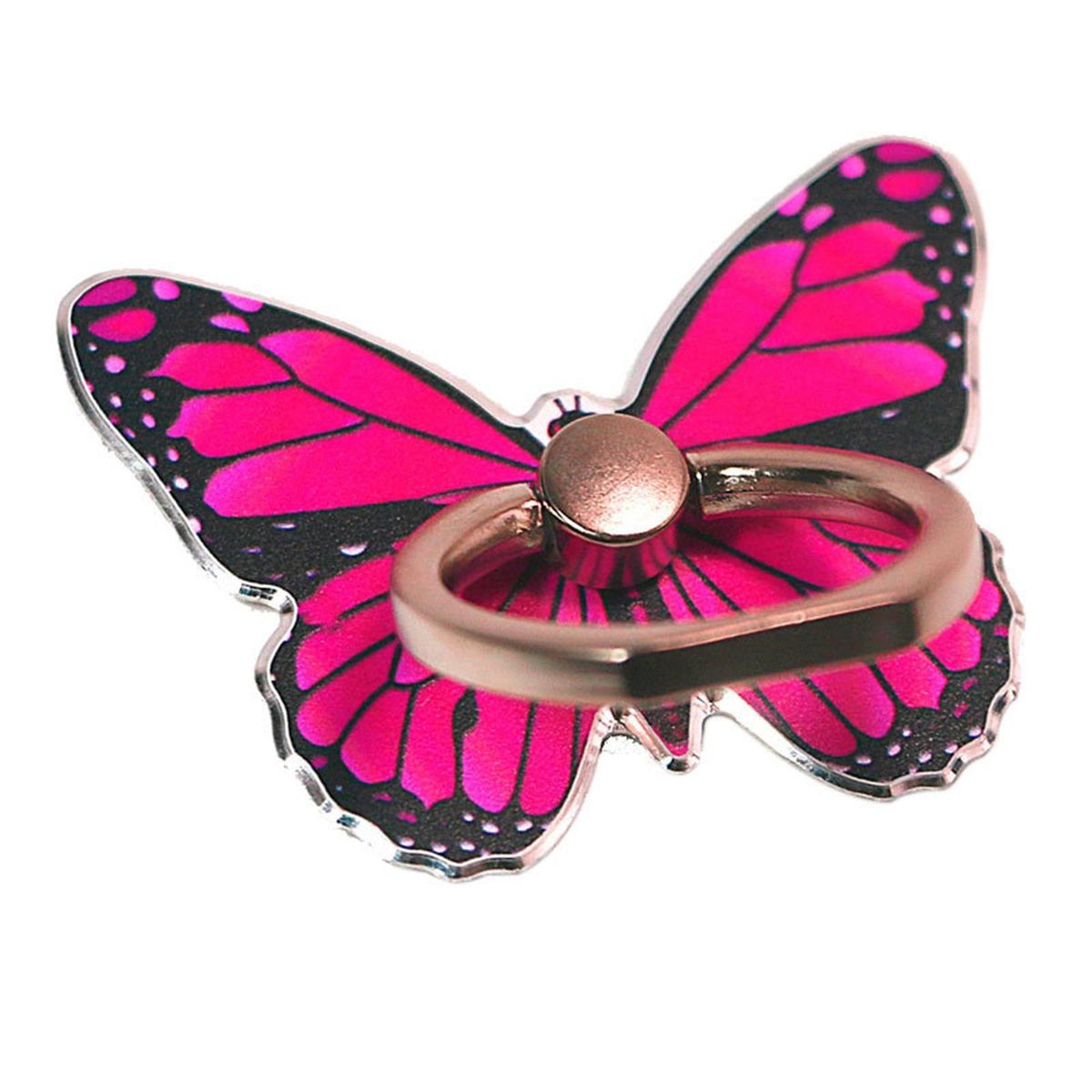 Finger Ring Holder Colorful Paint Butterflies Phone Finger Ring Holder Rose Red