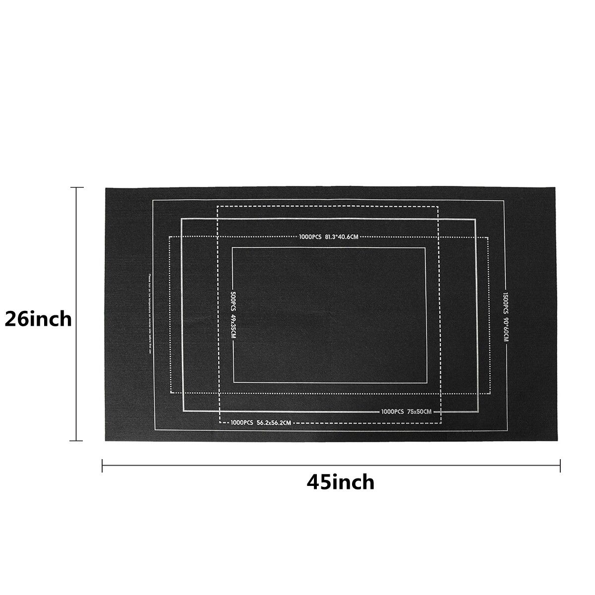 1500 Pieces Of Storage Blanket Felt Puzzle Storage Mat Felt Puzzle Blanket 66X116 -Black/Green/Gray Black