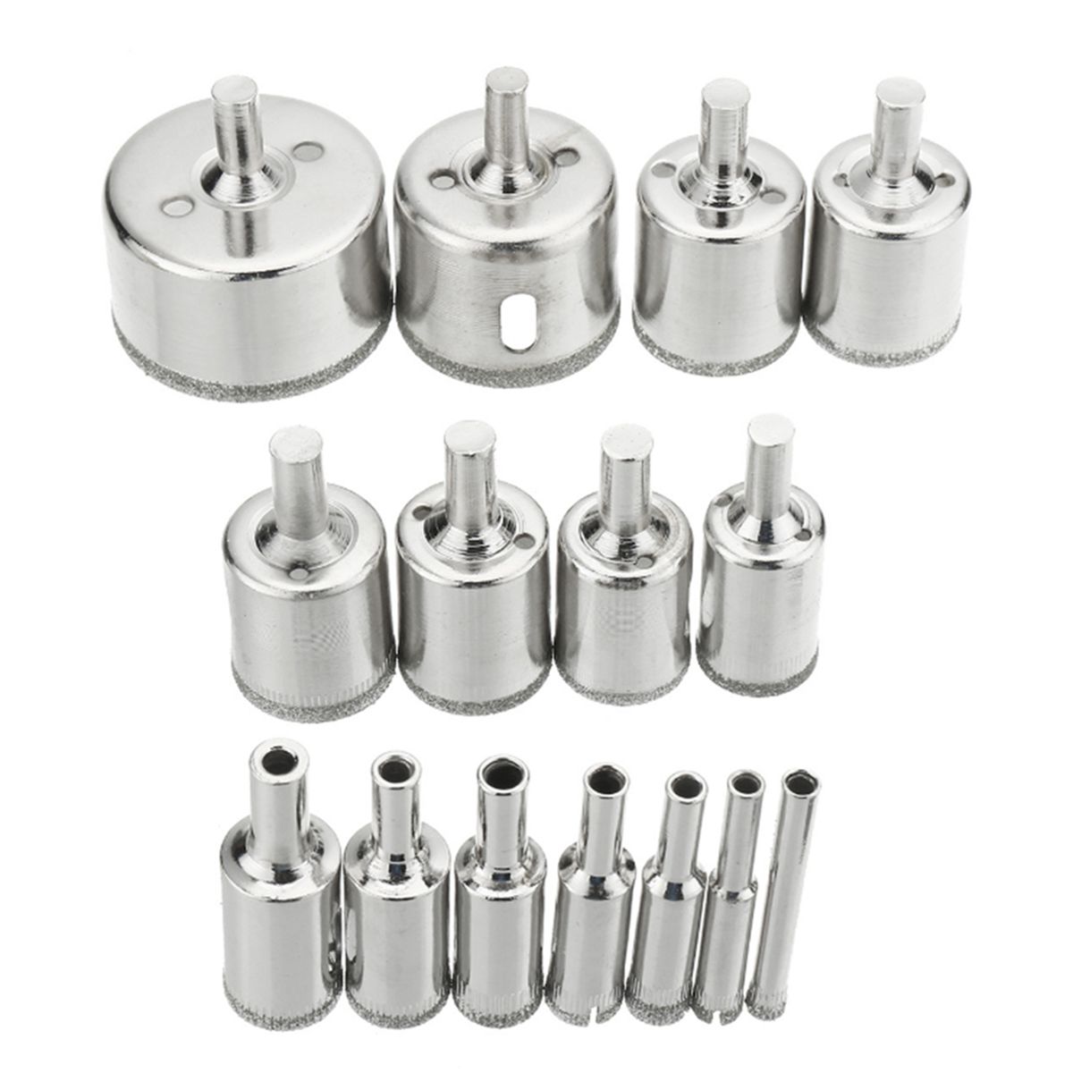 15Pcs Diamond Hole Saw Drill Bit Set Glass Ceramic Tile Saw