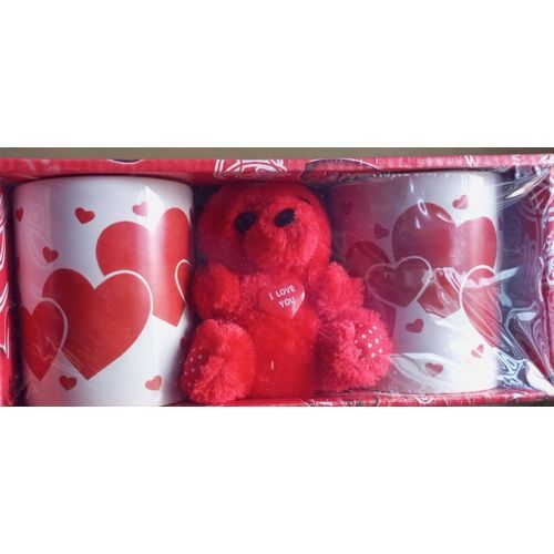 Valentine's Day Gift For Her - 2 Mugs & Little Teddy Bear