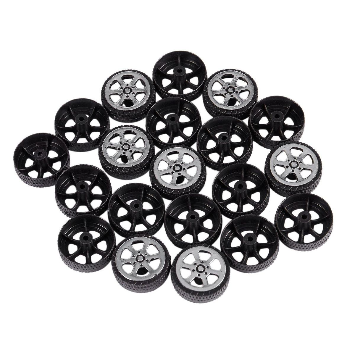 Plastic Roll 2mm Dia Shaft Car Truck Model Toys Wheel