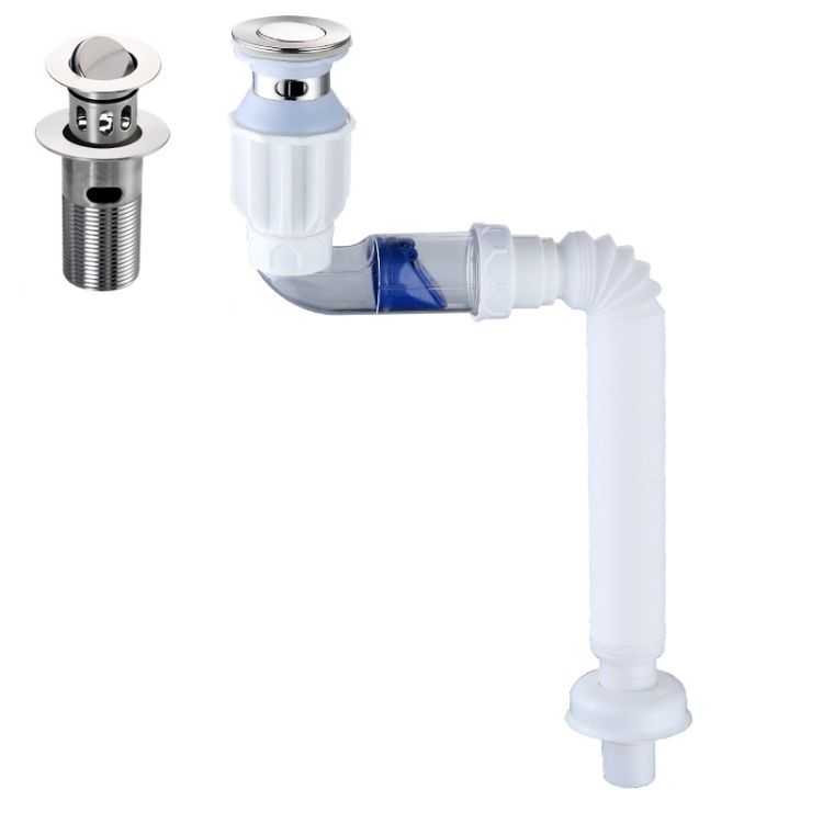 Washbasin Water Pipe B White Flap With Basket And Overflow