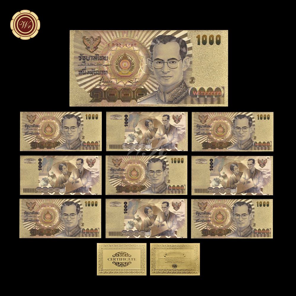 WR Gift Ideas For Men Gold Banknote Collectible Baht Gold