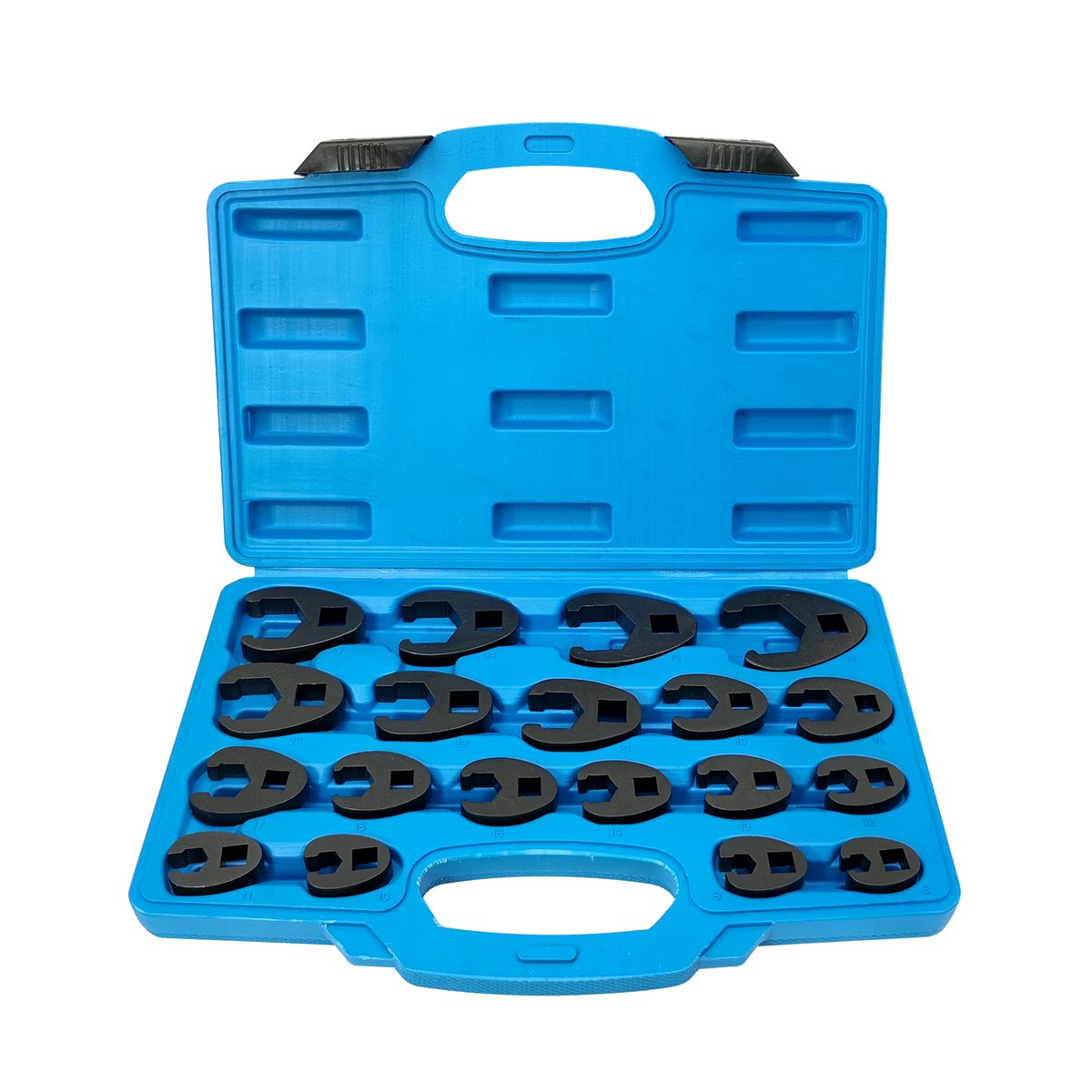 3/8'' And 1/2''  Drive Crowfoot Flare Nut Wrench Set, 19Pcs