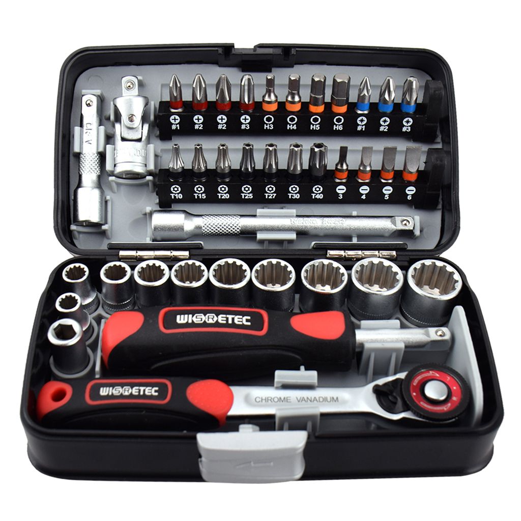 38 X Mini Ratchet Wrench Set 1/4'' Socket Screwdriver Head