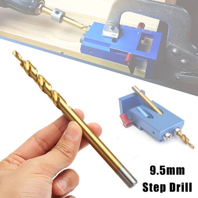 3/8'' 9.5mm Pocket Hole Jig Step Drill Woodworking Joinery For Wood