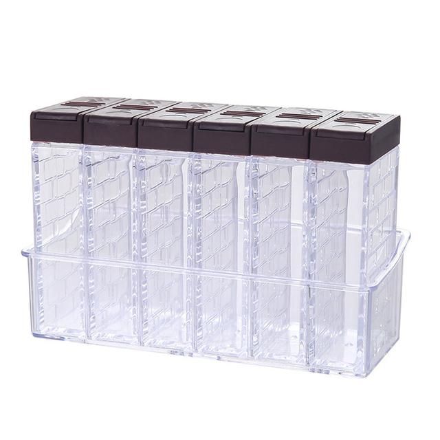 6pcs/set Spice Seasoning Box PP