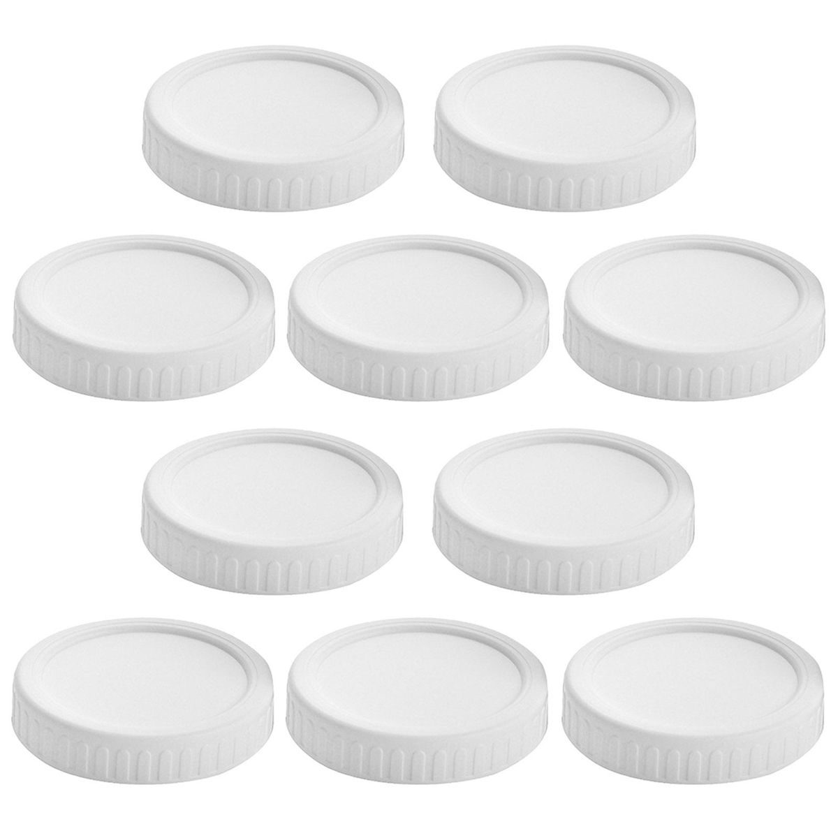 Lid Set Colorful Seal-tight Jar Lids 10pcs 86mm Wide for Airtight White