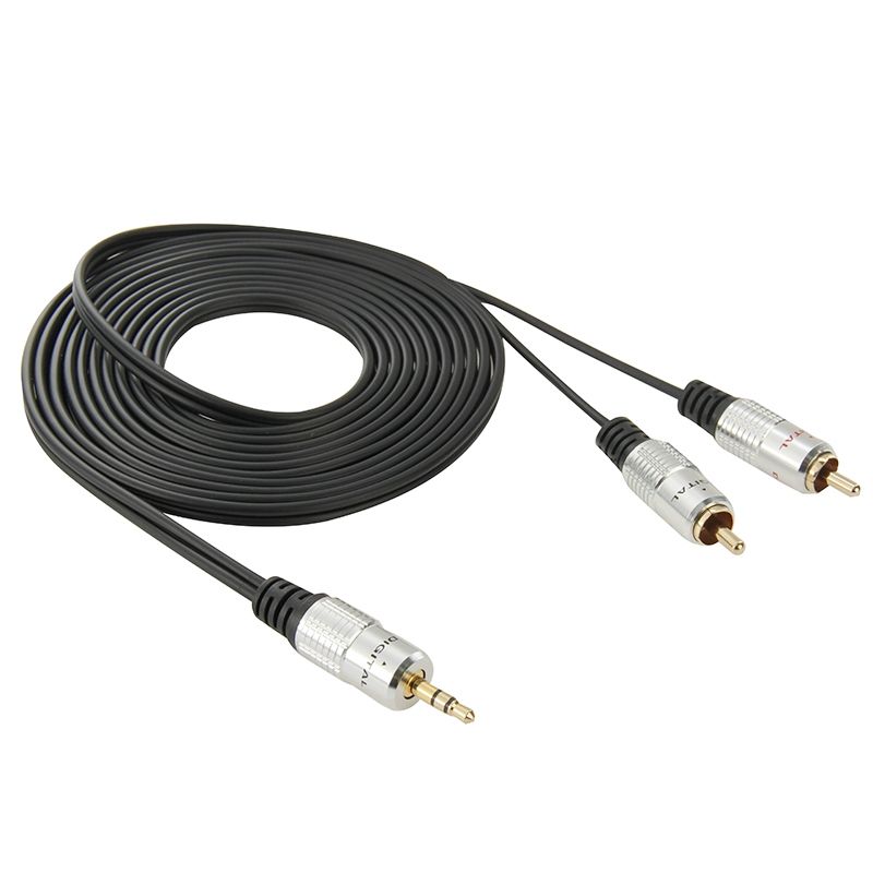 3.5mm Jack Stereo To 2 Male Audio Cable, Length: 3m