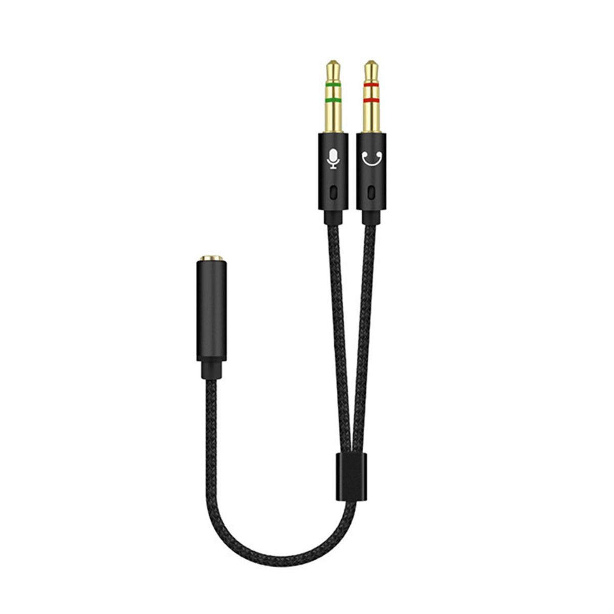 2 In 1 3.5MM Jack 1 Female To 2 Male Adapter Cable Stereo