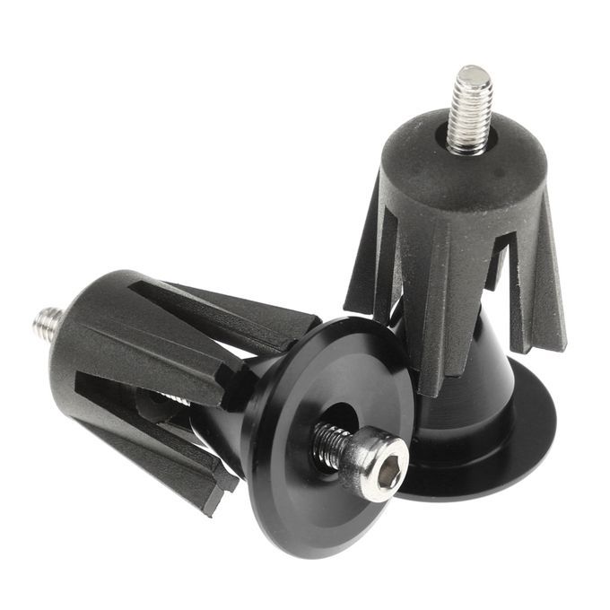 1 Pair Aluminum Bicycle Handlebar Grips Handle Bar Cap End Plugs Black