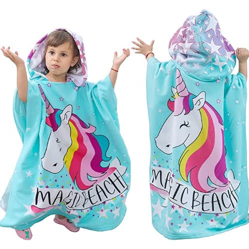 Hooded Poncho Towel - Unicorn