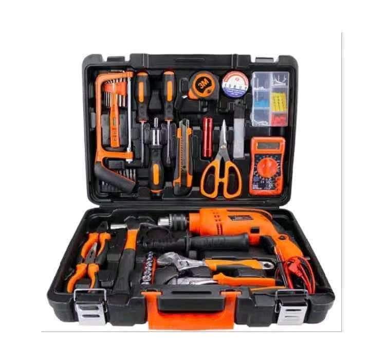 Tool Box With 13mm Electric Drill Machine Tools Kit