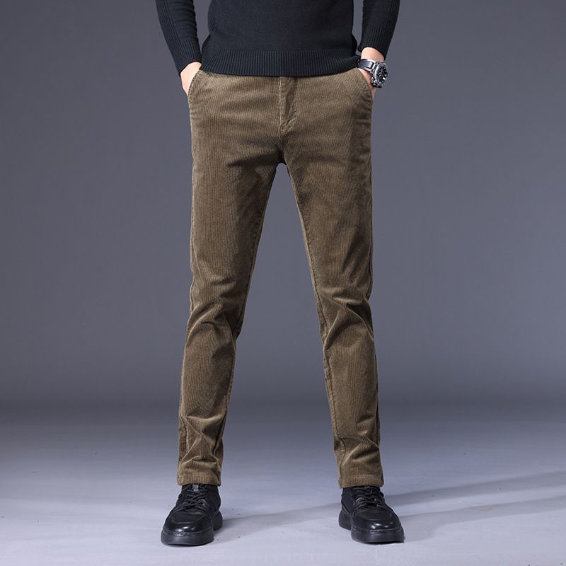 (Khaki)2022 Winter Mens High Quality Cotton Casual Pants Sweatpants XXM