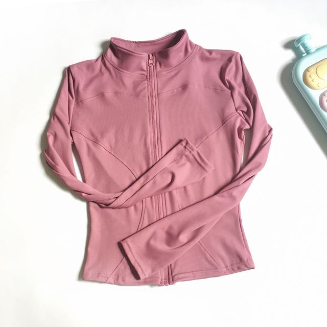 Long Sleeve Sports Jacket Women Zip Fitness Yoga Shirt Winter Warm Gym Activewear Running Coats Workout Clothes Woman(#bean Paste)
