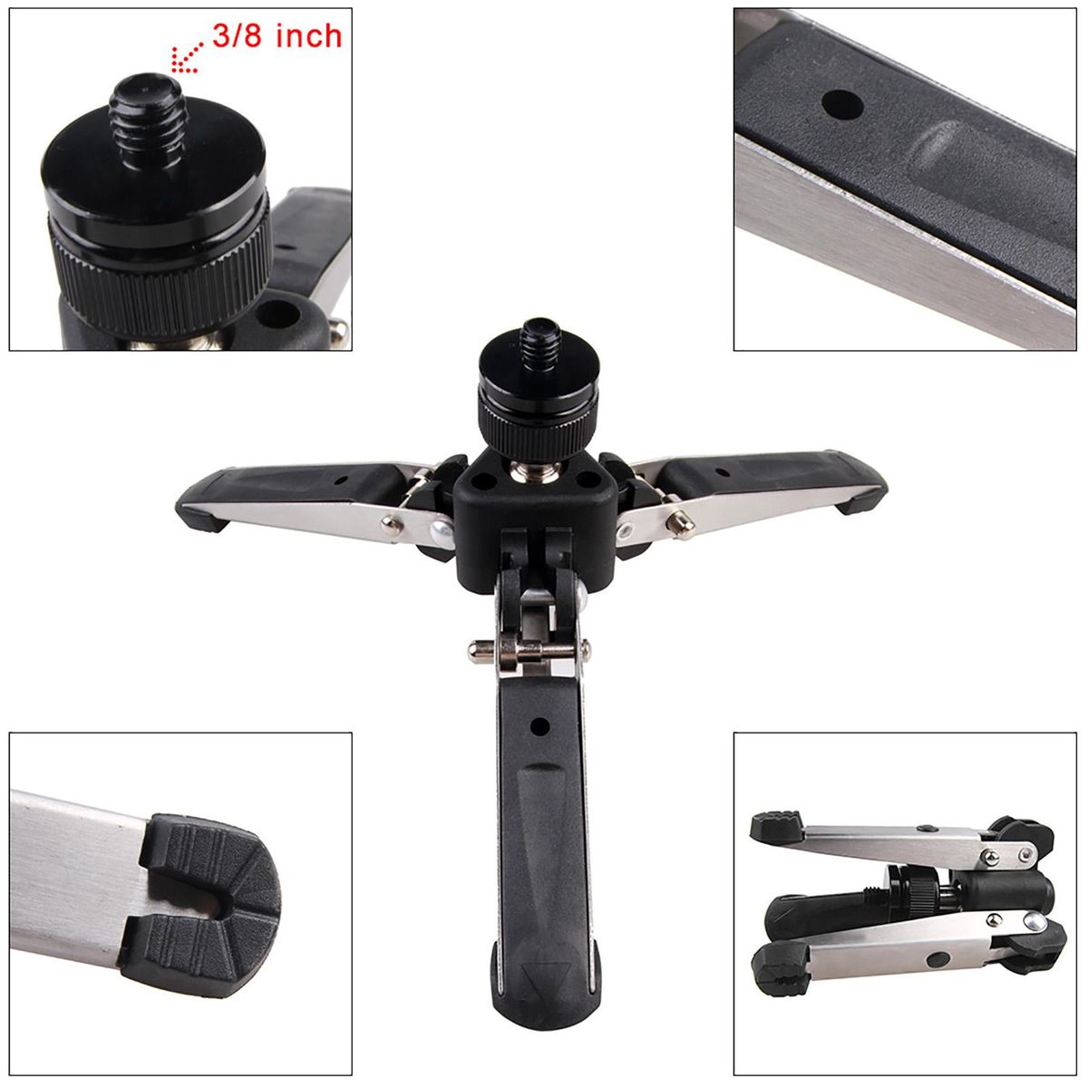 Universal Three-Foot Support Stand Monopod Base for Monopod Tripod Head DSLR Cameras 3/8