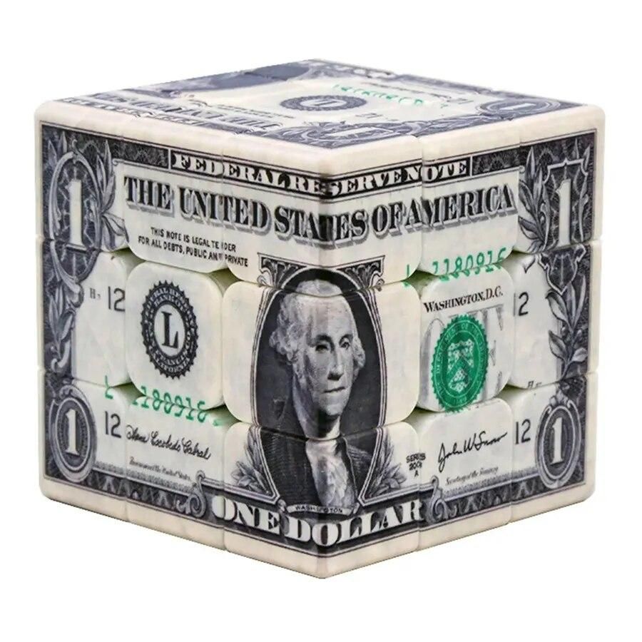 Dollar Pattern 3x3x3 UV Printing Magic Cube Speed Cube Puzzle Cubo Magico Toys