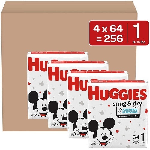 Huggies Snug And Dry Baby Diapers - Size 1 - 256Ct