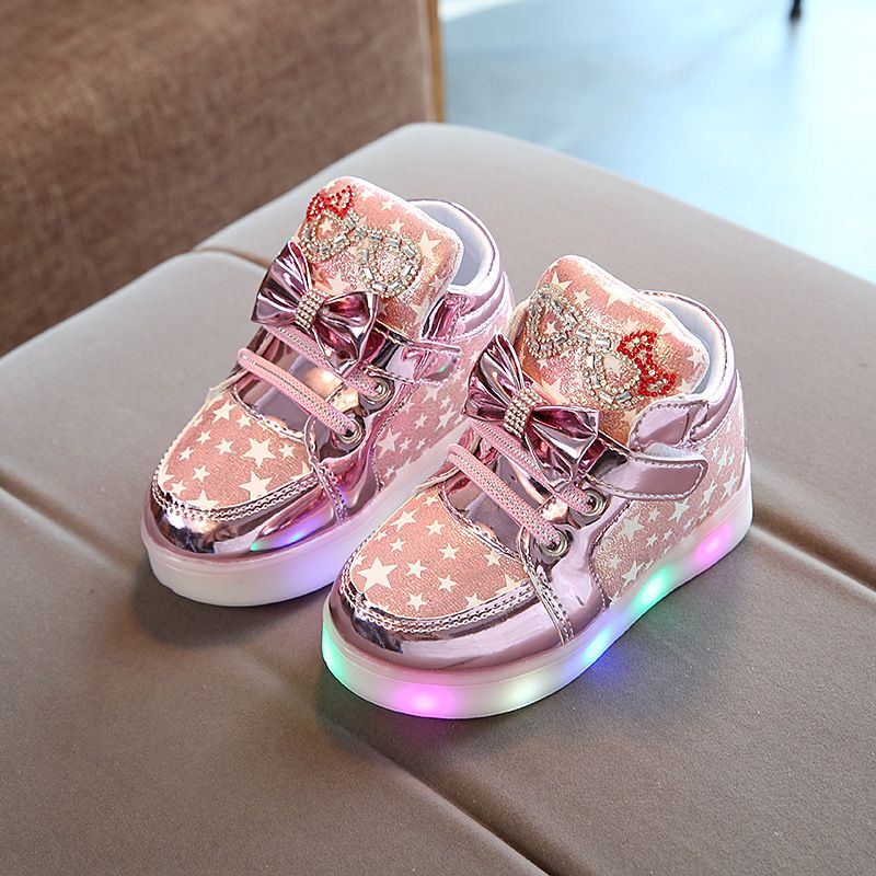 Kids Light Shoes Glowing Shoes LED Girls Baby Shoes-pink