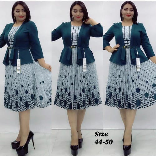 Turkey Floral Edge Pleated Dress - Green