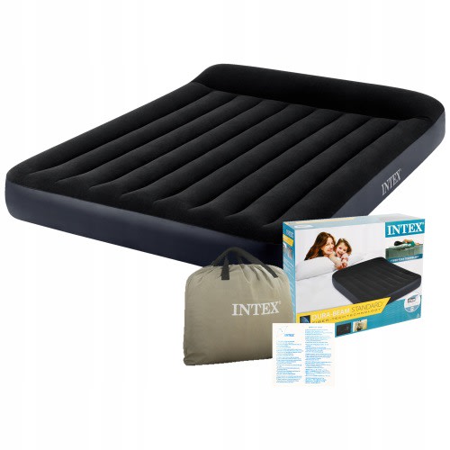 Inflatable Double Size Pillow Raised Airbed With Hand Pump 64142