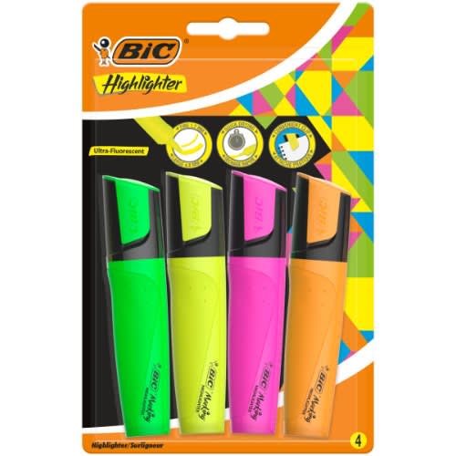 Flat Highlighter Ultra-Fluorescent X 4