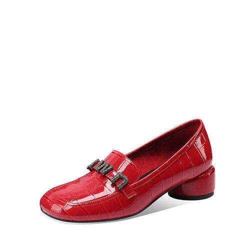 Women's Shoes Pumps Slip-on Shoes Heels Office Ladies Footwear-Red