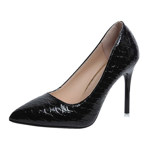 Ladies Classic Simple Pointed High Heels-Black