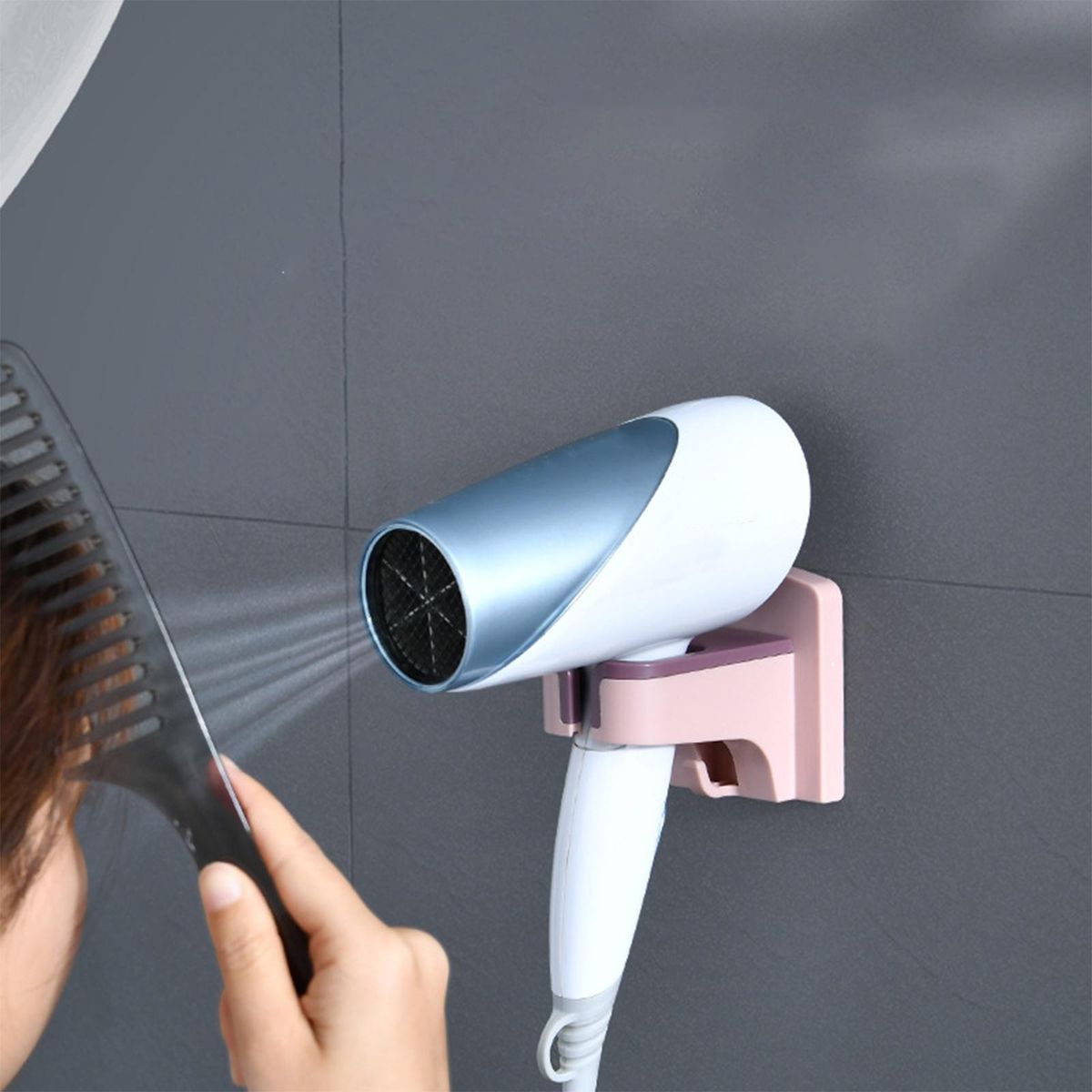 Hair Dryer Holder Blow Dryer Holder Hairdryer Shelf Salons Pink