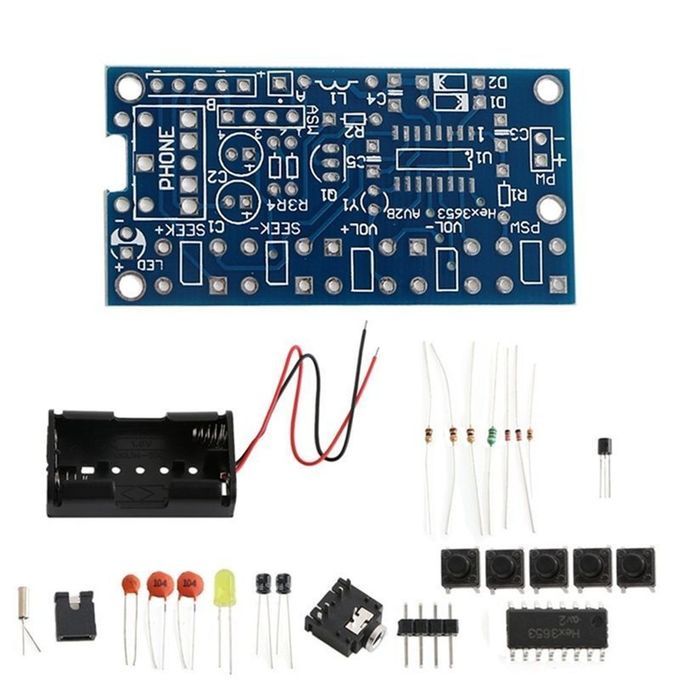 Wireless Stereo FM Radio Receiver Module PCB DIY Electronic Kits 76MHz-108MHz Multi-color Mixed