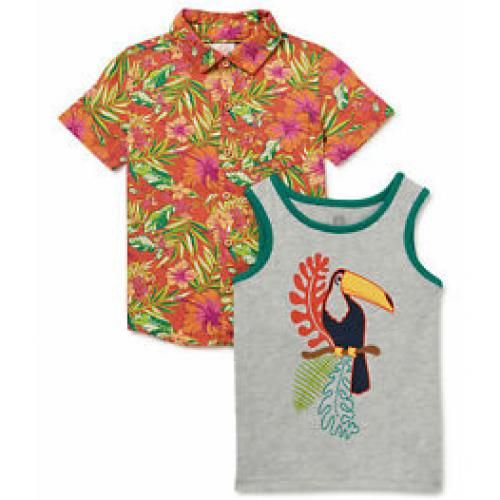 Floral Shirt And Tank Top Set 2pc
