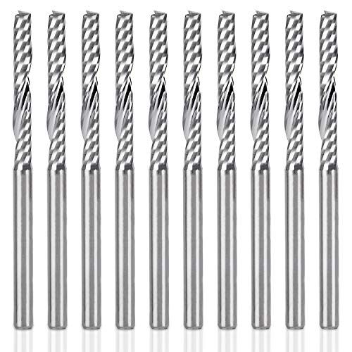 HQMaster CNC Router Bit 10 Pack 18 Shank Spiral Upcut Router
