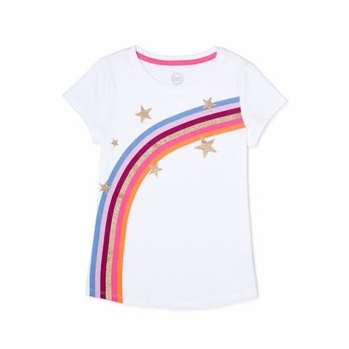 Girls Rainbow Graphic Short Sleeve T-shirt Tee
