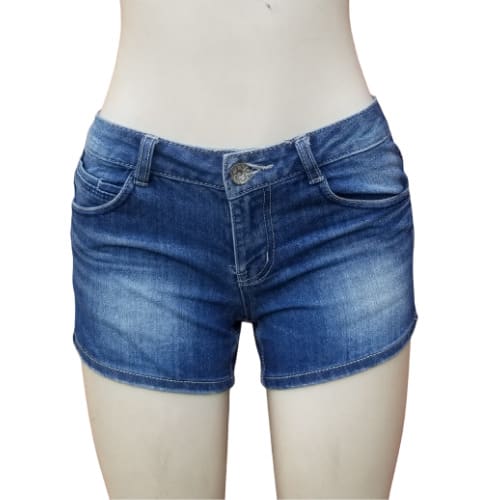 Ladies Stretchy Denim Bumshort- Blue