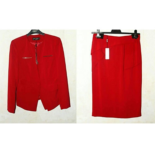One Button Long Sleeves Skirt Suit