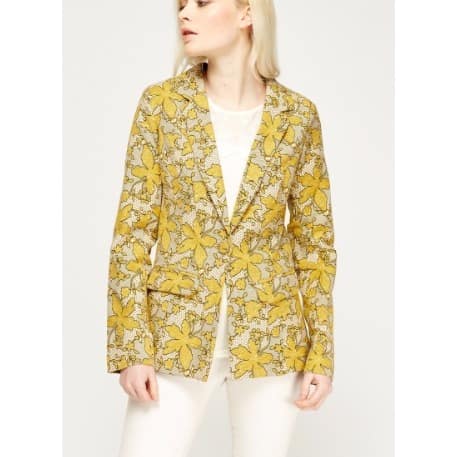 Printed Blazer - Yellow