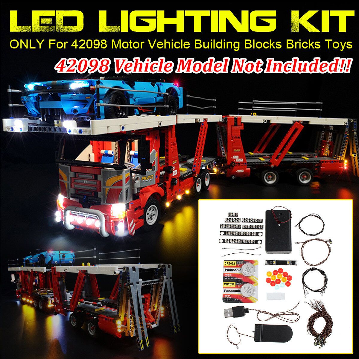 LED Light Lighting Kit For LEGO 42098 Motor Vehicle Bricks Toys