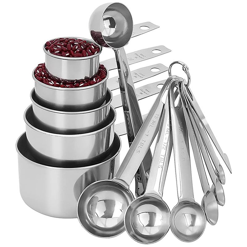 13 Piece Measuring Cups And Spoons Set, 1 Coffee Scoop Clip